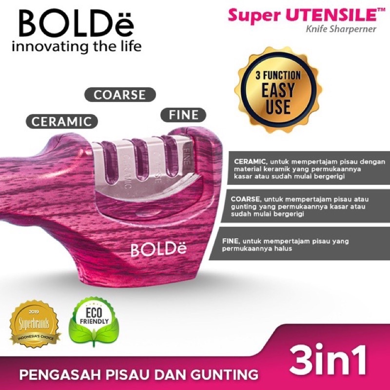 BOLDe Super Utensil Knife Sharpener 3IN1 100% ORI