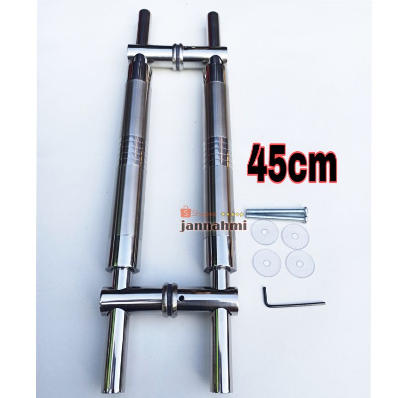 handle pintu stenlis tusuk baut tembus 45cm