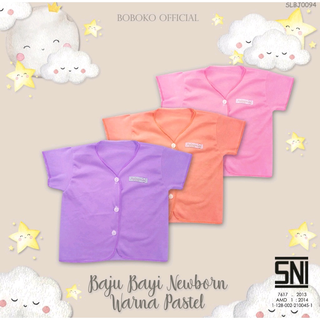 6 pcs Baju Bayi newborn Lengan pendek mix warna // baju bayi lengan pendek 0-4 bln / atasan bayi