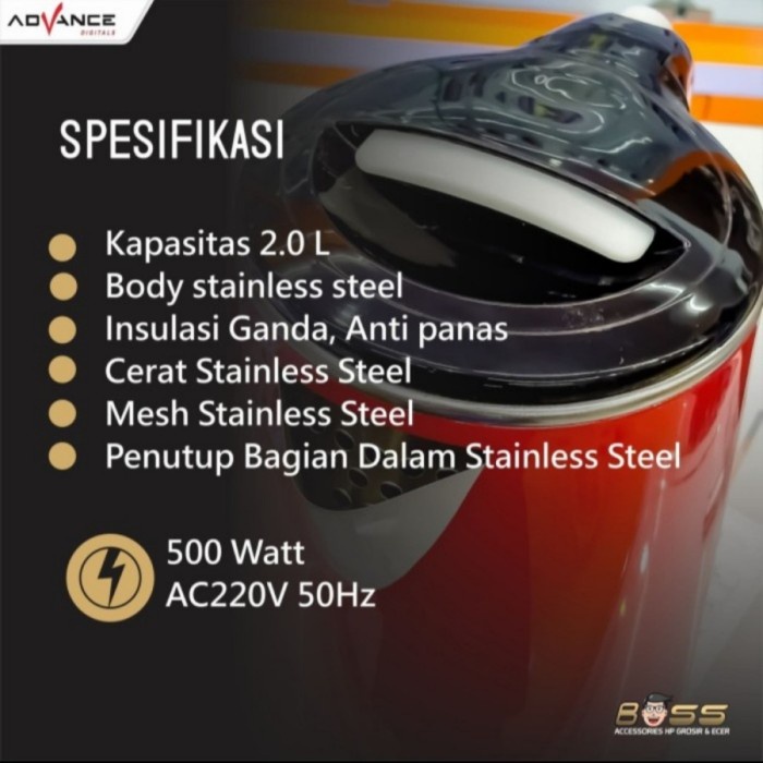 Advance AK-182 Electric Kettle 2 LIter Teko Listrik AK182