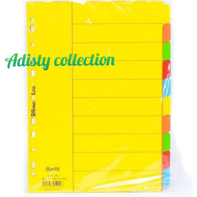 

Divider Bantex A4 Polos 10 Tab 6050