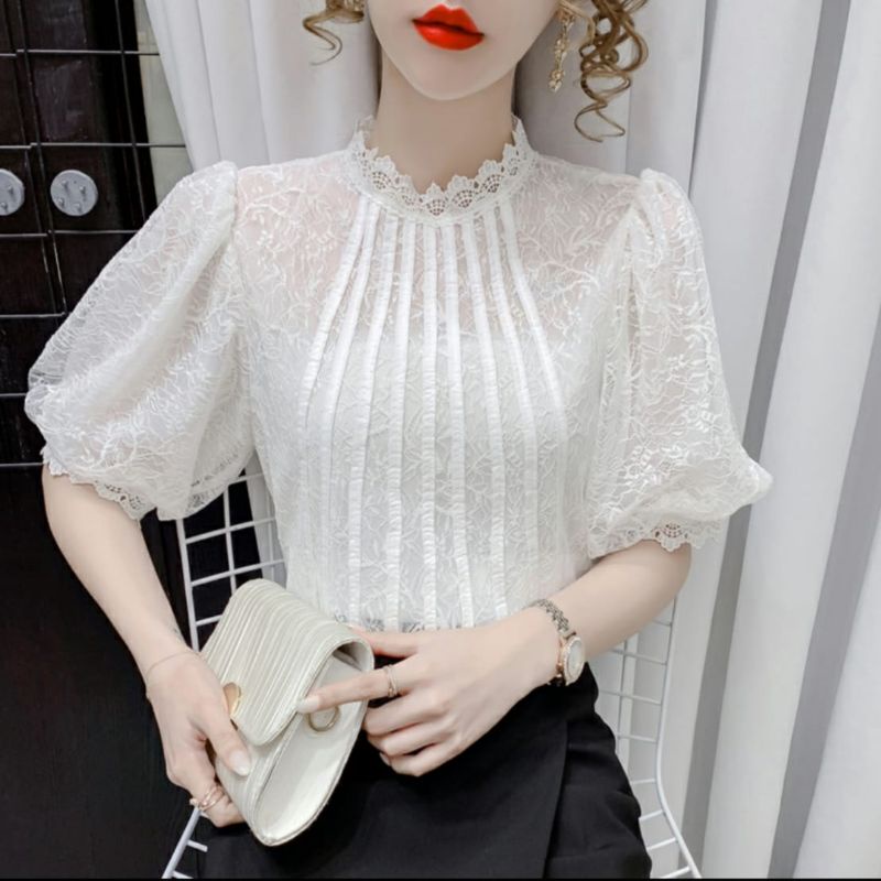MDLV ~ 0223# CNY Noritha Lace Top Blouse Balon Blouse Premium Blouse Import Blouse Korea Style Fashion Import