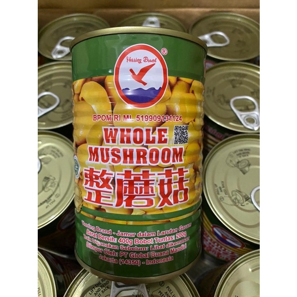 

Jamur Kancing HERRING BRAND Whole Mushroom Kaleng 400 gr