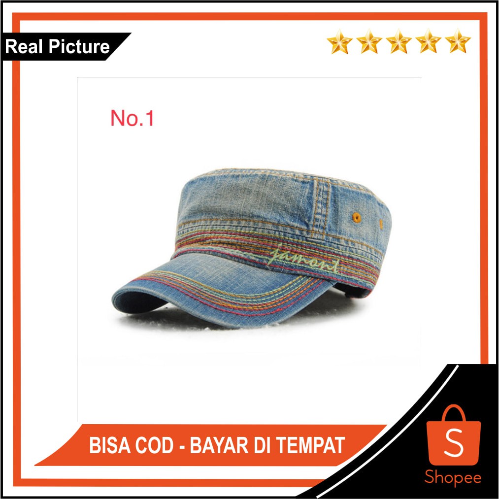 Topi Komando Flat Cap import Jamont DenimSH211