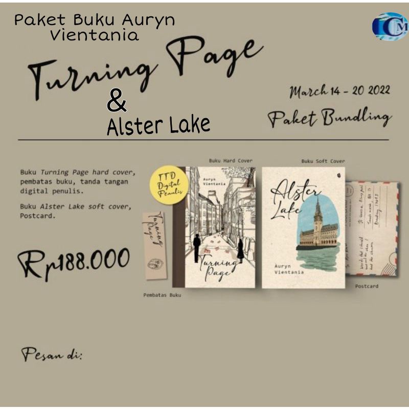 Paket Novel Auryn Vientania Alster Lake  Dan Turning Page Hard Cover