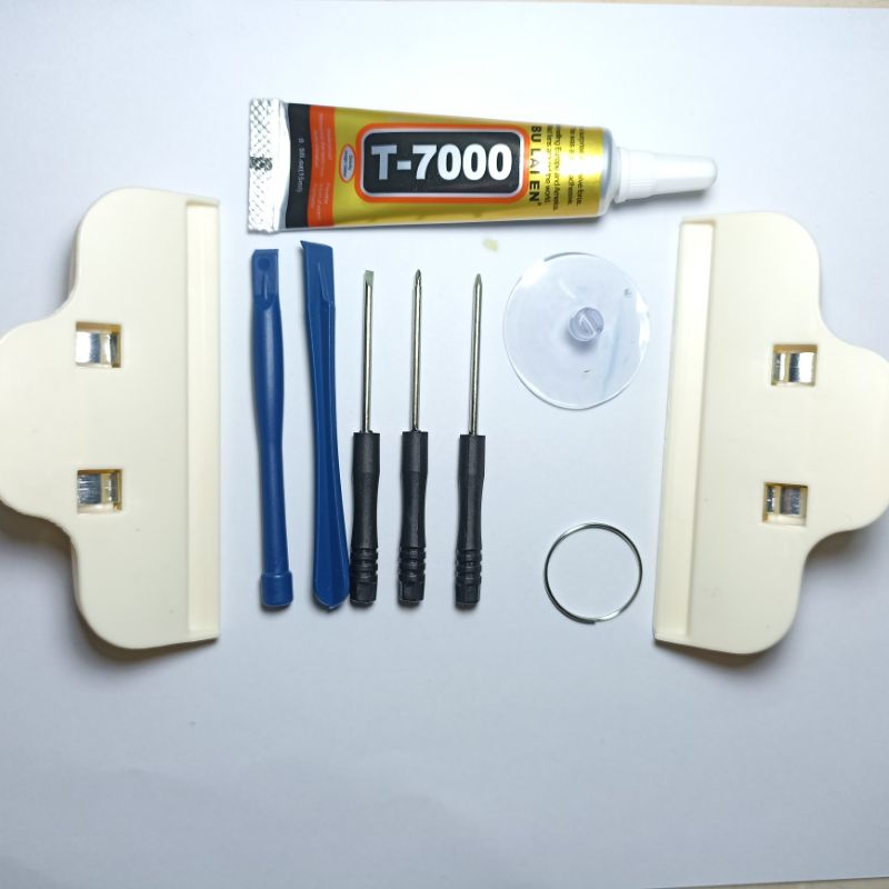 Obeng Hp 8 in 1 / Jam tangan dll + Perlatan Bongkar Casing Lcd + Lem t7000 Hitam 15 / 50 Ml + Penjepit Lcd 2 Pcs 1 Paket ( Garansi Uang Kembali )
