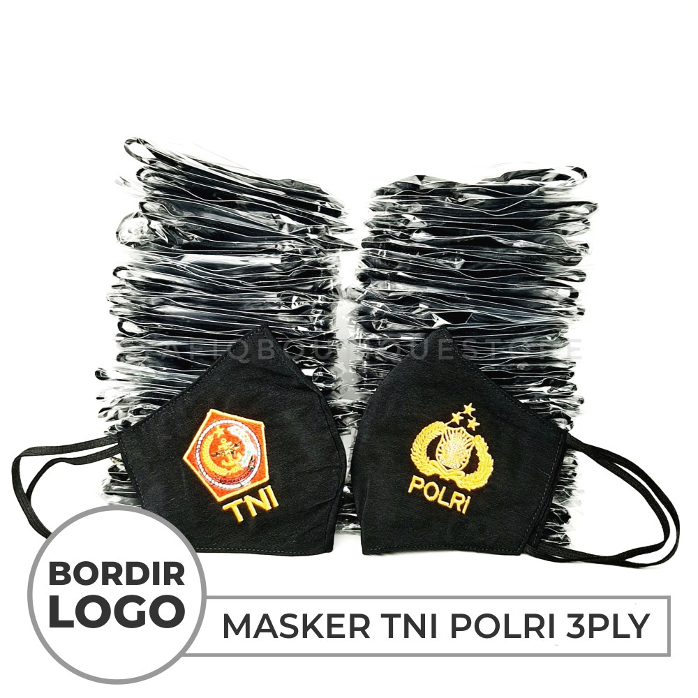 Masker TNI Polri Non Ventilator Premium Bordir Terbaru