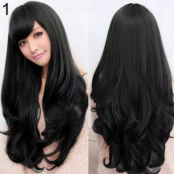 Terbaru  WIG RAMBUT PANJANG HITAM KERITING JATOH WIG RAMBUT PALSU  Murah