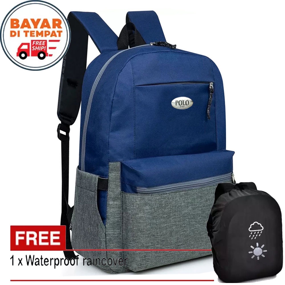 POLO L2 Blue Ransel Sekolah Anak Laki Laki Perempuan ORIGINAL BackPack TK SD Tas Sekolah Les IMPORT