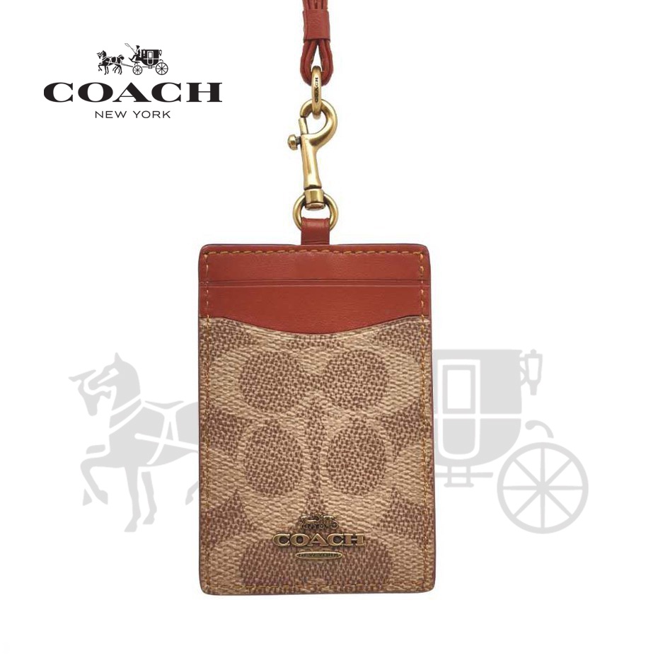 

Coach Logo Metal Arrow Lanyard || Name Tag || ID Card Holder Dengan warna coklat 100% ORI