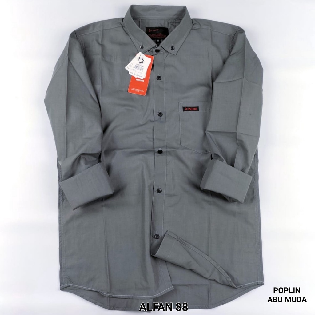 Kemeja Pria Polos Lengan Panjang | Poplin Kahatex