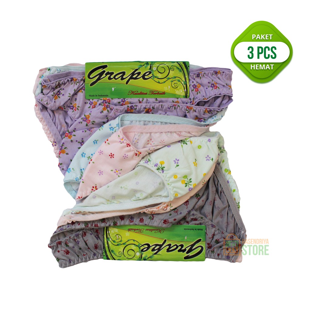 (COD) CELANA DALAM ISI 3PCS CD WANITA MOTIF MURAH | MINI SBL