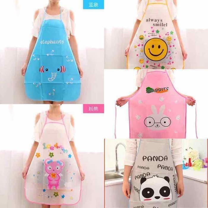 SHABRINA_FASHION!! Celemek Dapur Masak Anti Air Motif Karakter Lucu Unik