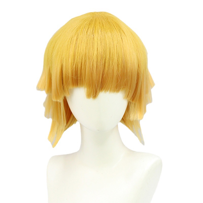 LOL-67 wig zenitsu kimetsu no yaiba rambut palsu cosplay  demon slayer