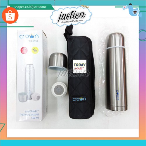 Promo !! PROMO SALE !! Crown EasyTravel Thermos  500ml ||  UKURAN BESAR