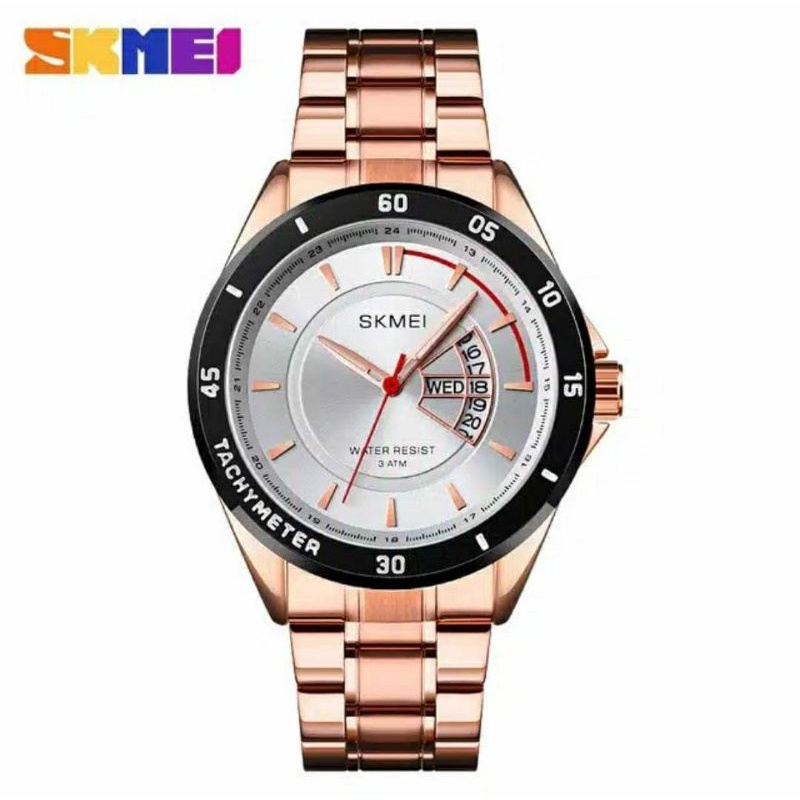 Jam Tangan Pria SKMEI 1641 Analog Day Date Stainless Steel