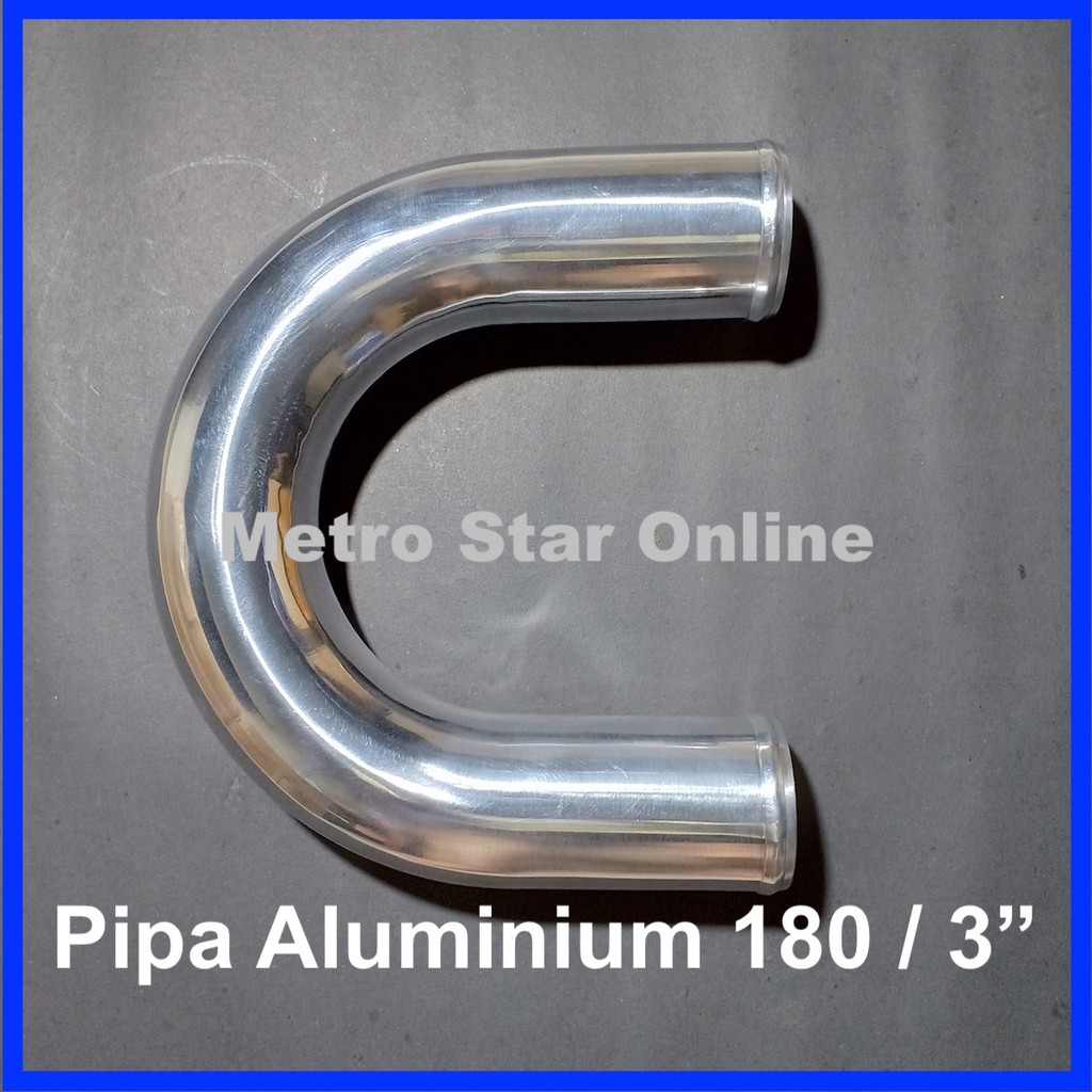 Pipa Aluminium 180 Derajat 3" Pipa Intercooler Pipa Turbo Pipa Filter Udara Mobil Universal Custom