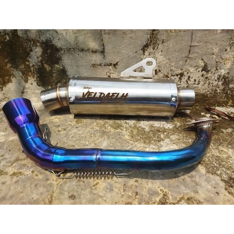 KNALPOT POLOS/LASER NAMA LEHER BLUEMOON (INLET 38/50) BEAT MIO VARIO AEROX SCOOPY NMAX PCX ADV DLL