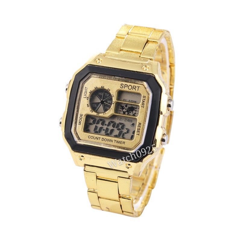 JAM TANGAN MURAH  DIGITAL 168 RANTAI GOLD &amp; SILVER IMPORT GROSIR PREMIUM READY 4 WARNA