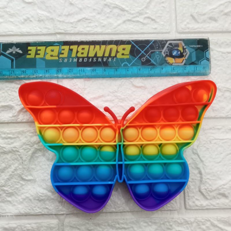 Mainan pop it murah popit Pop Its Square rainbow multicolor Fidget Toy Push bubble Penghilang Stress-POP IT KUPU-KUPU