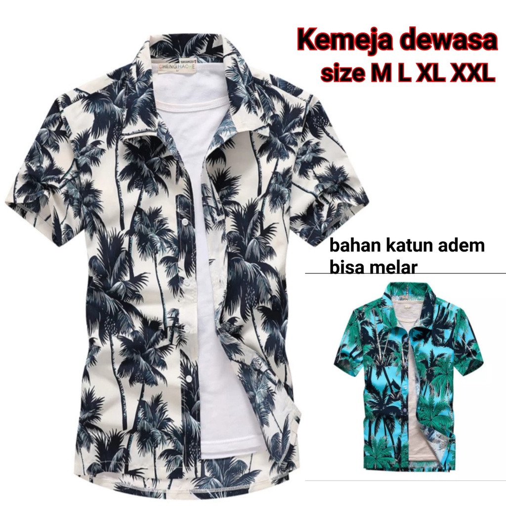 TC87 KEMEJA PANTAI LENGAN PENDEK/HEM PRIA CASUAL/KEMEJA SANTAI/KEMEJA MOTIF/KEMEJA BATIK