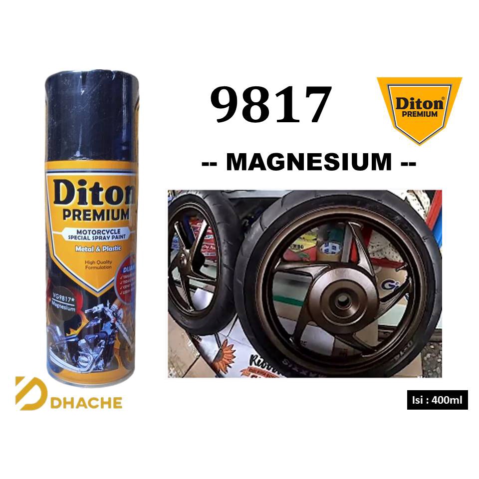 Cat Pilox Diton Premium MAGNESIUM 9817 400cc warna magnesium besi sepeda motor mobil helm mesin velg
