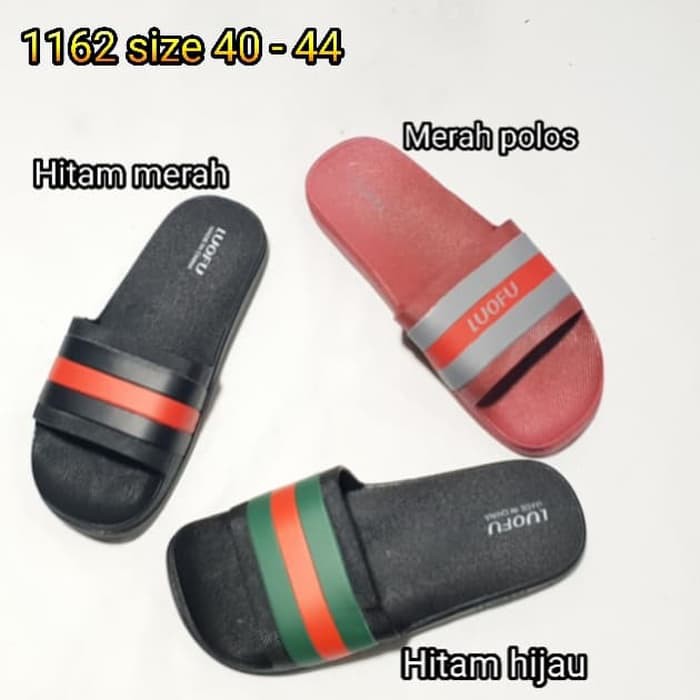 LUOFU ORIGINAL Sandal pria selop luofu karet sendal slide cowok import 1162M1