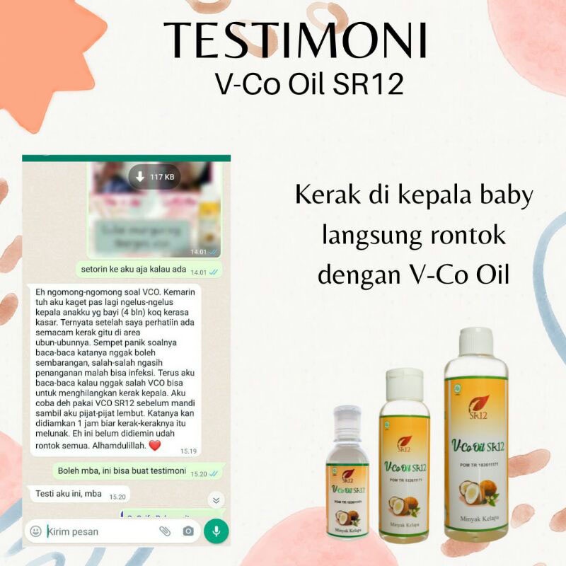 VCO SR12 Virgin Coconut Oil Minyak Kelapa Murni Untuk Bayi Rambut Diet Imun Asi Booster Antioksidan Anti Aging Kecantikan Dan Kesehatan