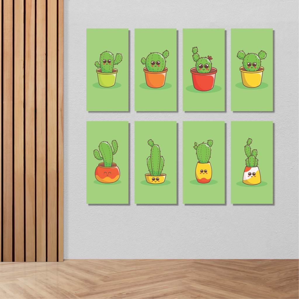 Hiasan Dinding Kamar Aesthetic Walldecor Ruang Tamu Pajangan Dinding Lukisan Dinding Cactus 129