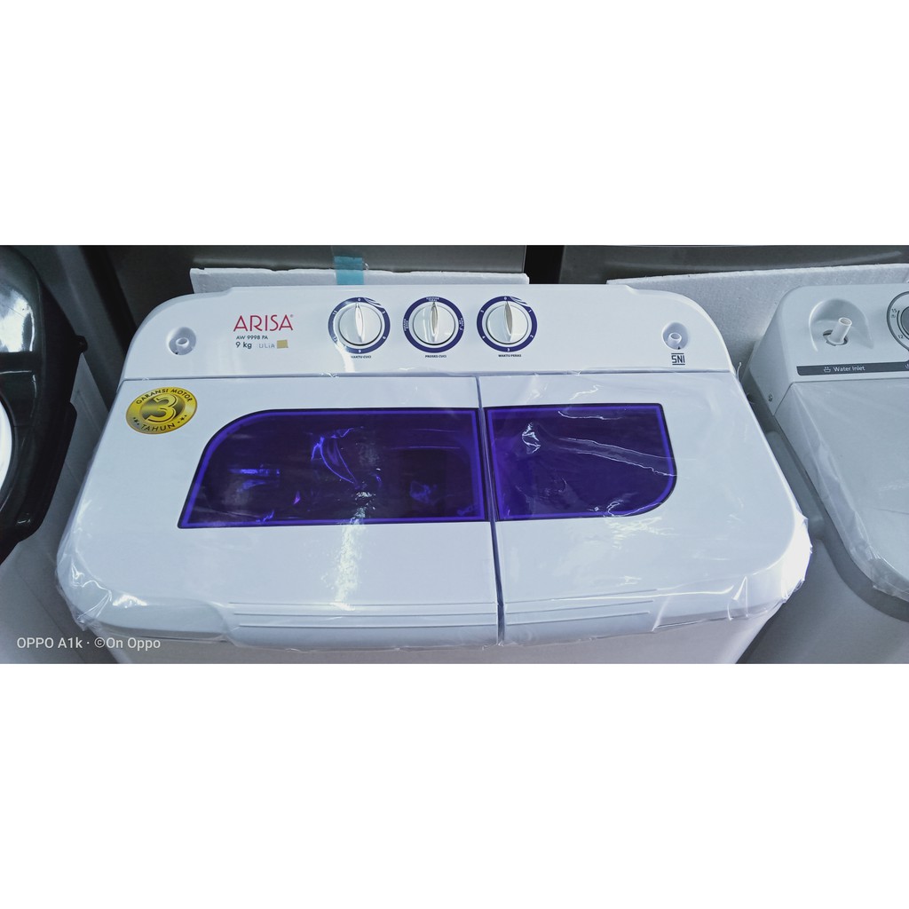 ARISA AW-9998PAP MESIN CUCI 2 TABUNG 9 KG (NEW) (KHUSUS BANDUNG)