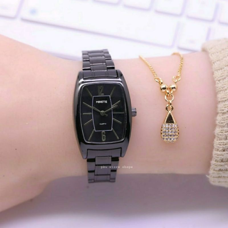 JAM TANGAN WANITA/CEWEK IMPORT MIRETE ORIGINAL STAINLIS STEL ANTI KARAT BESS SELLER FREE BATRAI CADANGAN JAM TANGAN WANITA TAHAN AIR/ANTI AIR WATER RESISTANT JAM TANGAN WANITA/CEWEK TERLARISS Model Capsul