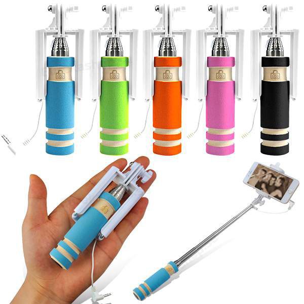 Tongsis Hp Holder U Warna Selfie Stick Handphone / Tongsis Mini Kabel Lipat Smart Phone Tombol Remot