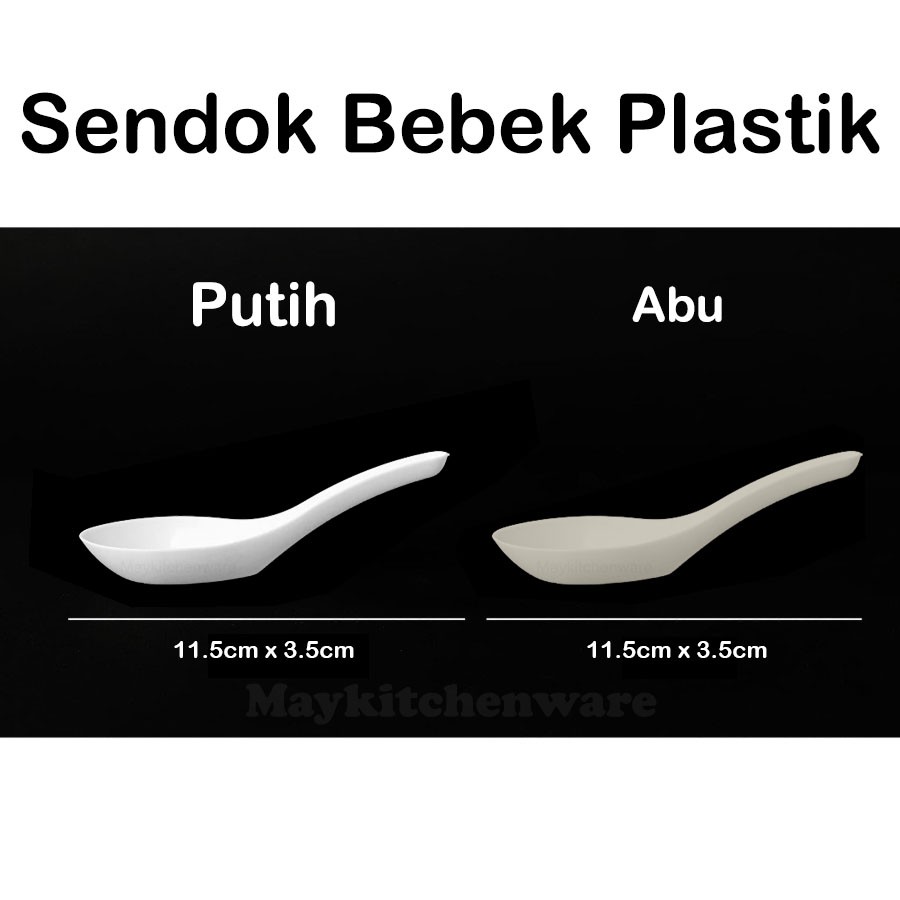 Sendok Bebek Plastik Putih Bening Abu isi 12pcs Alat Makan Sop Bubur Kuah Plastik Catering Nasi Box