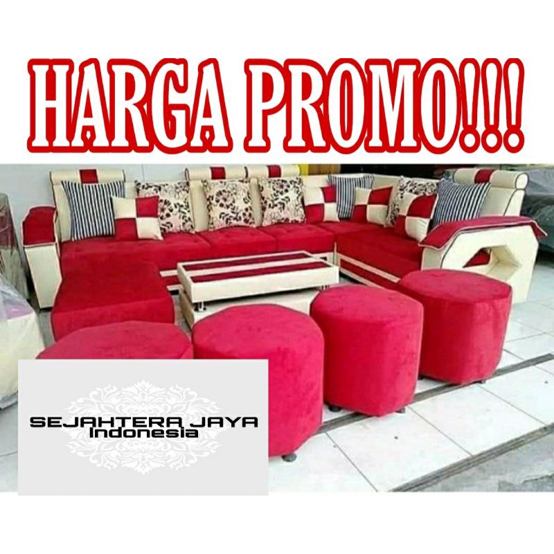 Sofa Beranak Murah / Set Sofa Minimalis Murah + Meja