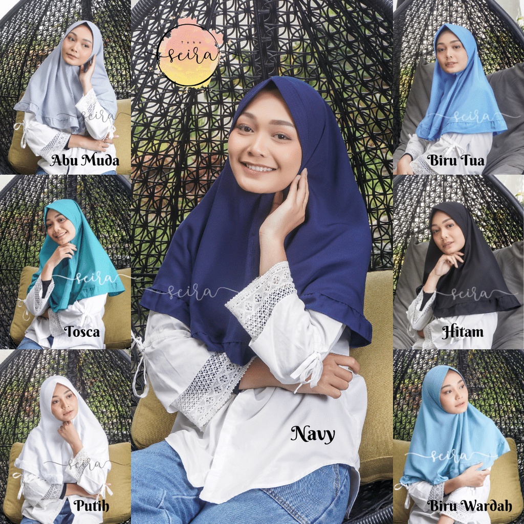 [BISA COD] Khimar Pet Rempel | Jilbab Wolfis | Kerudung Rempel Hijab Instan - Sa'ida