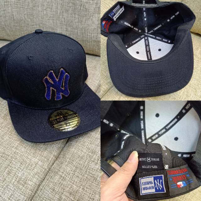 Topi snapback NY newyork yankees hitam