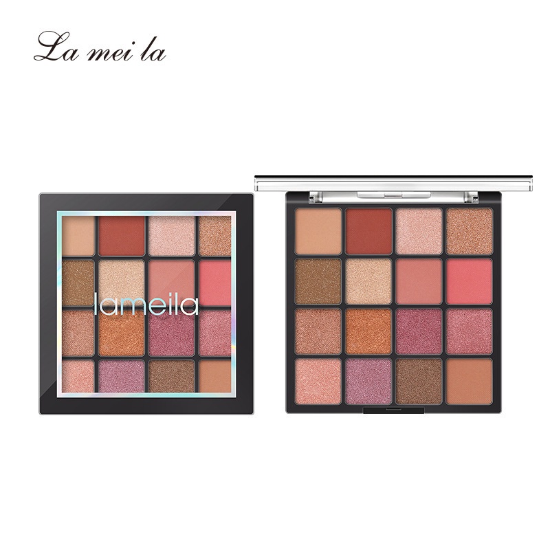 LAMEILA GLITTER MATTE EYESHADOW PALETTE COLOR SHIMMER AND MATTE EYE SHADOW 16 WARNA KODE 5015