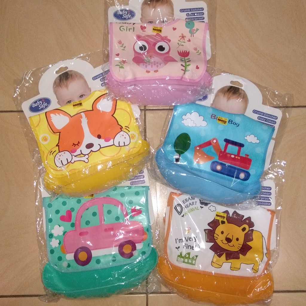 Celemek Makan / Sleber waterproof Baby Safe/Pelindung Baju Saat Makan