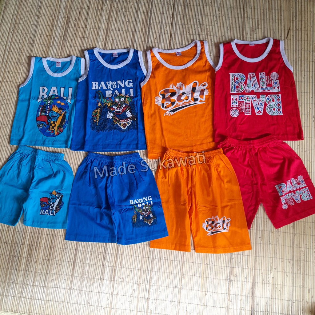Setelan singlet anak motif khas bali baju celana