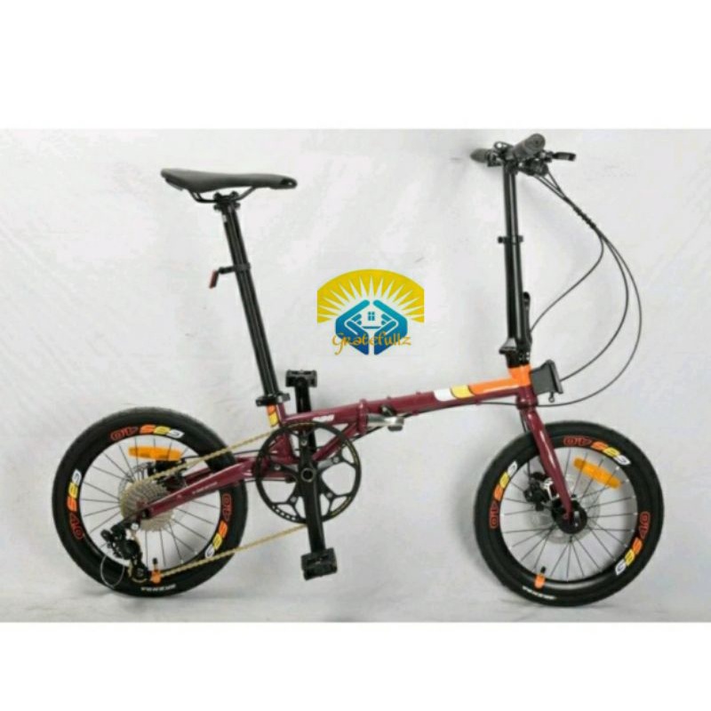 Sepeda lipat RUBICK GAS 16 inch chromoly 10 speed rem hidrolik