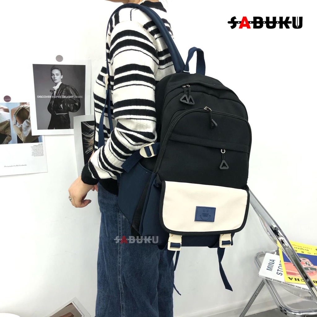 Tas Ransel Pria Wanita Fashion Remaja Kekinian Tas Ransel Sekolah Backpack Korea Multifungsi -211