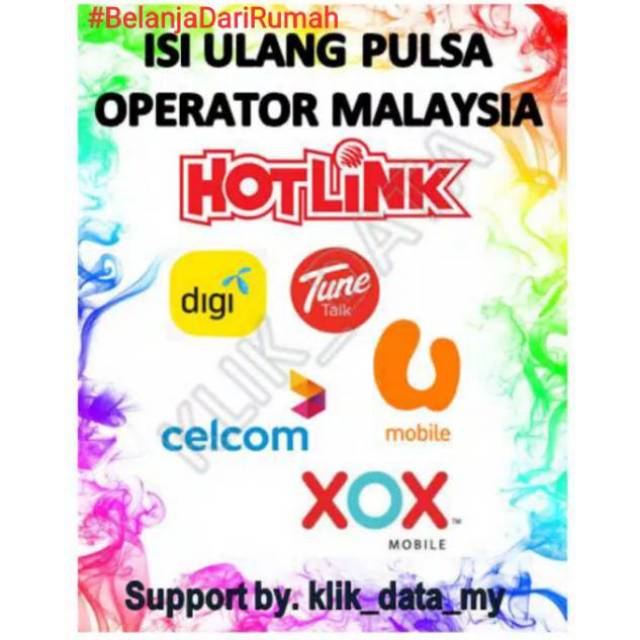 Termurah Rm5 Rm10 Isi Ulang Pulsa Operator Malaysia Digi Maxis Celcom Umobile Xox Tunetalk Shopee Indonesia