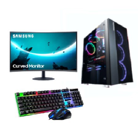 PC GAMING RYZEN5 3600 VGA 1660 6GB RAM 16GB MONITOR 24INCH Curve