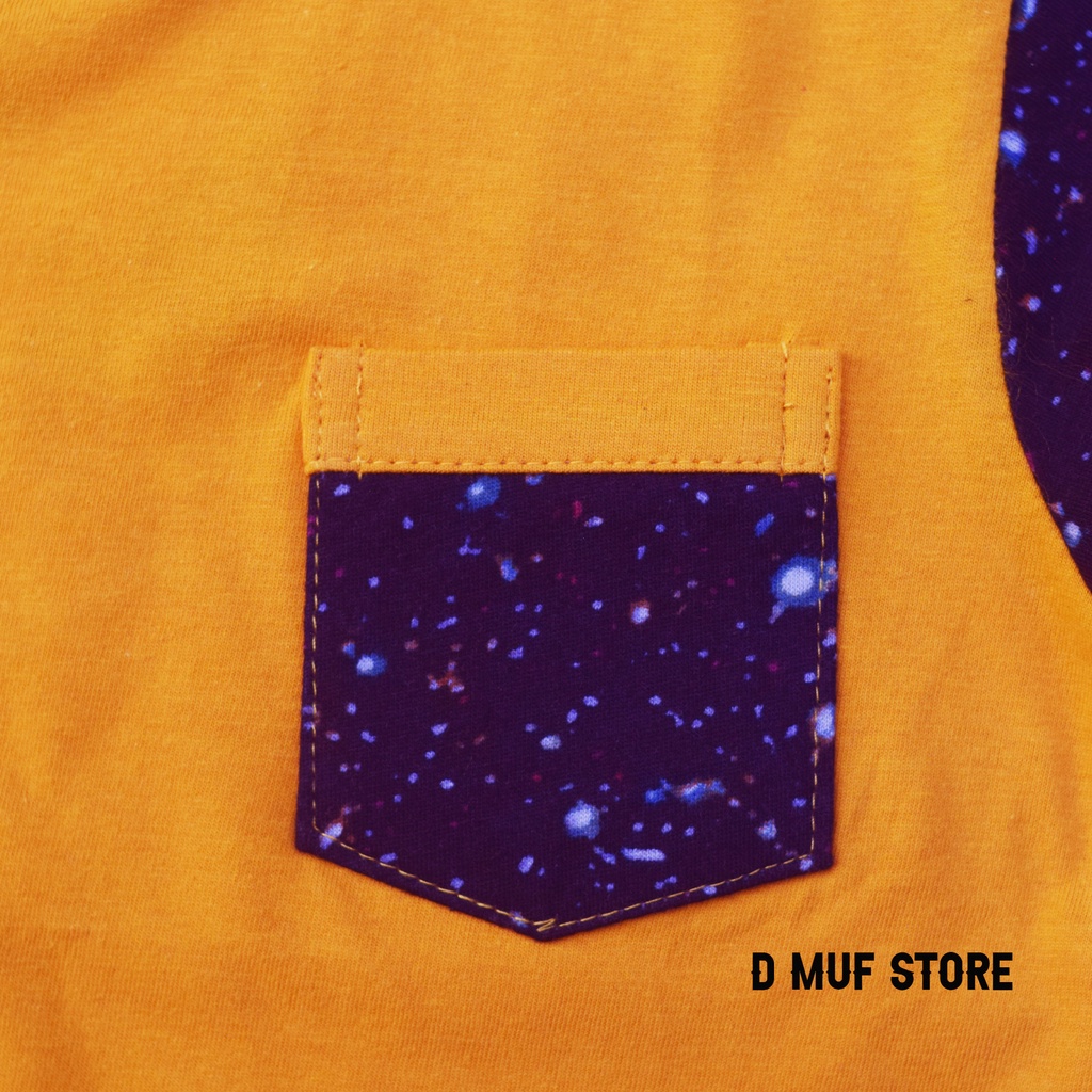 Kizzu Kaos Anak Printing Galaxy Premium Cotton 30s Usia 1-12 Tahun Galaxy Mustard- dmufstore