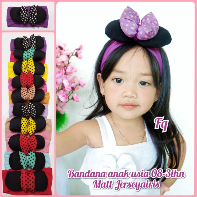 BANDANA BAYI ANAK 0-4 TAHUN MODEL MINNIE POLKADOT