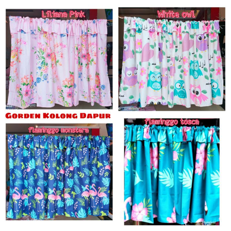 Gorden Kolong Dapur  Motif Bunga Cantik Uk 75 x 100 cm