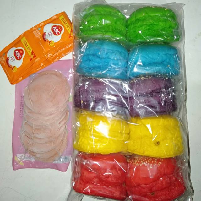 

Burger rainbow hitam