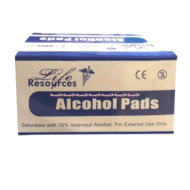 Life Resources Alcohol Pads 100pcs Alkohol Kemasan Satuan Pembersih Suntik Tissue Tisue Alcohol Liferesources