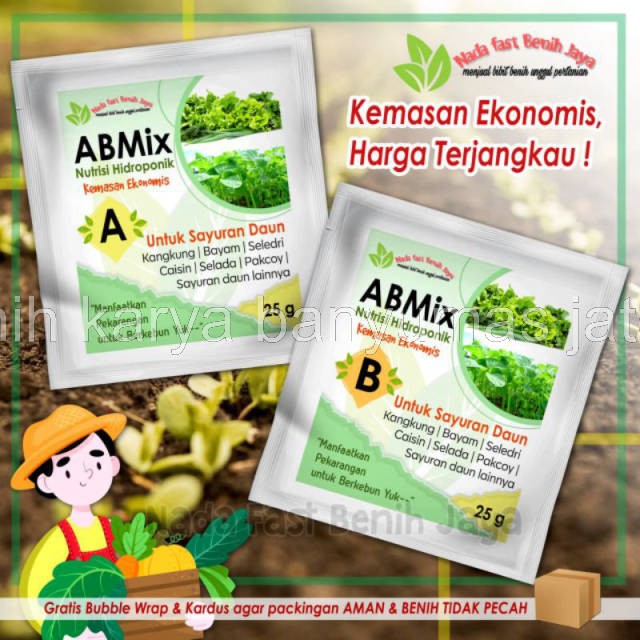 TERBAIK  Pupuk Premium terbaik 50 gram Pupuk tanaman Nutrisi AB MIX sayuran daun ekonomis
