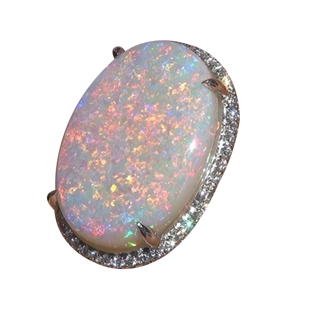 Hu Hu Hu Hu Hu Alat Bantu Pasang Kacamata♡ Cincin Wanita Hias Batu Opal Imitasi Berkilau Untuk Pernikahanpertunanganhadiah